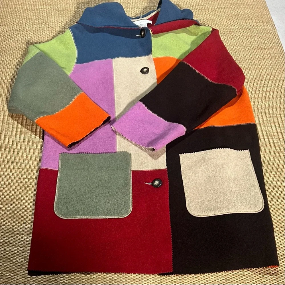 Susan Bristol Color Block Patchwork Coat Vintage Size Small Great Condition - Picture 4 of 15